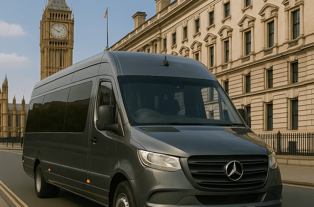 Mercedes Sprinter minibus in West London available for group airport transfers
