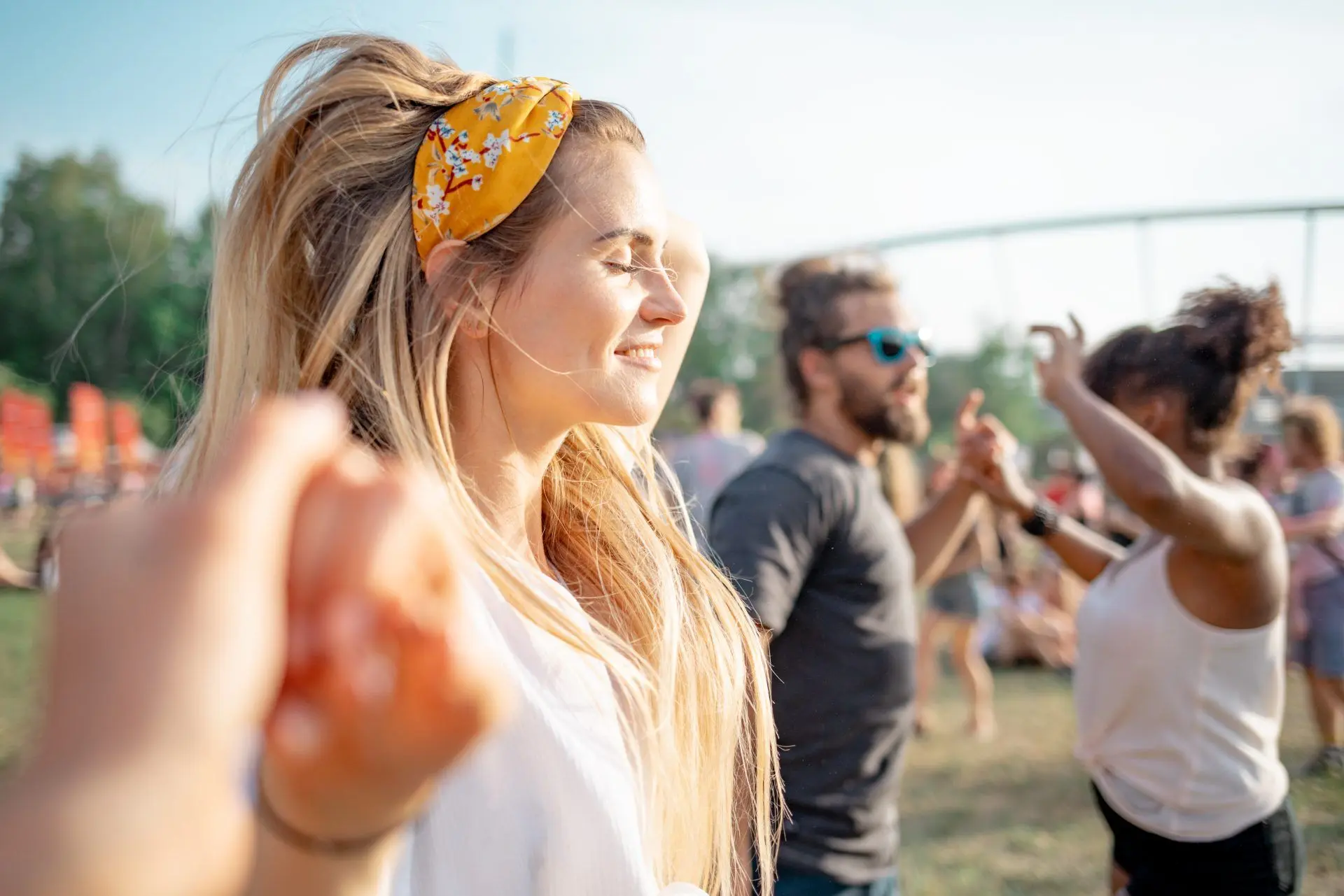 Festival-Goers Enjoying Music Outdoors