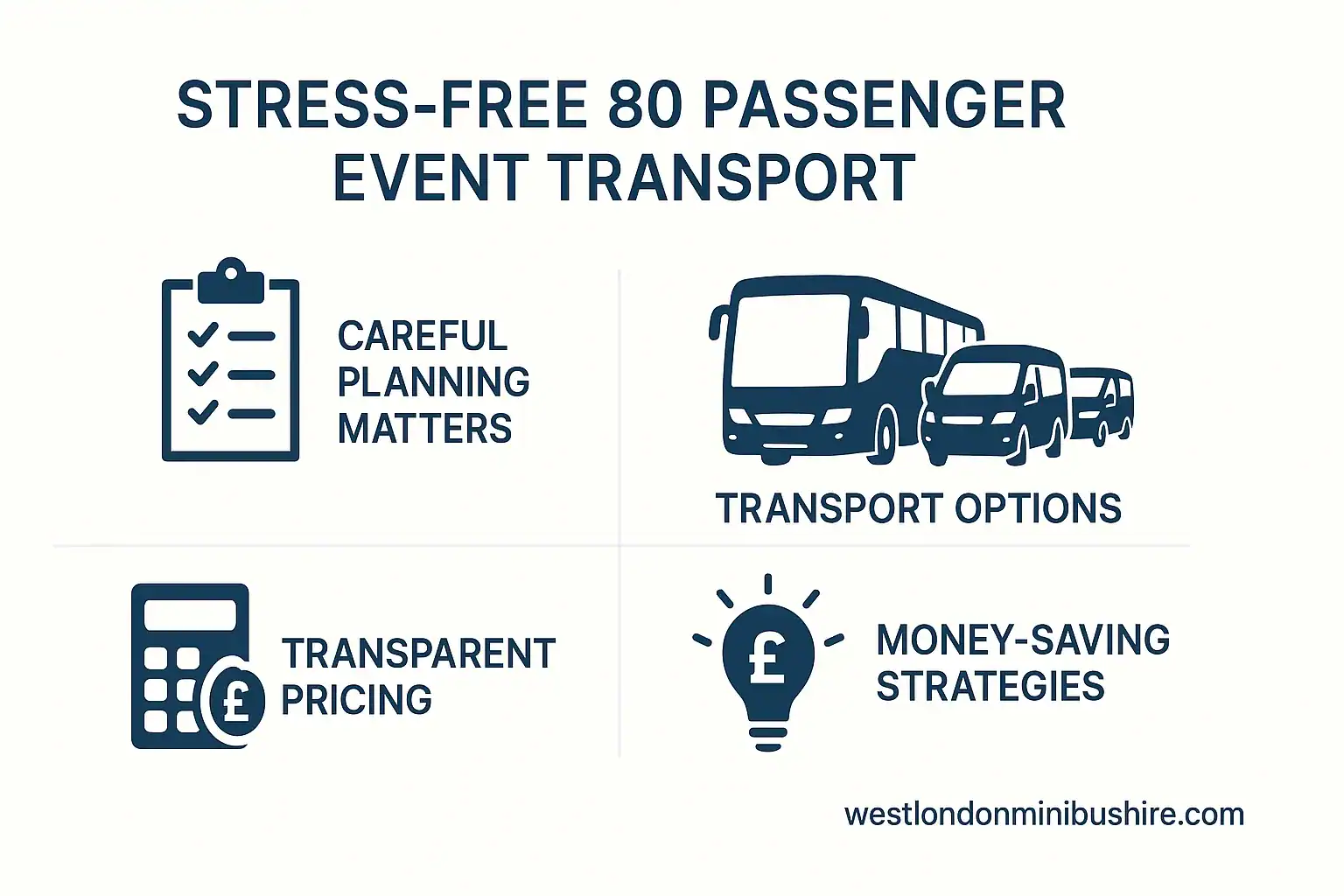 Infographic summary: The Complete Guide to Stress-Free 80 Passenger Event Transport