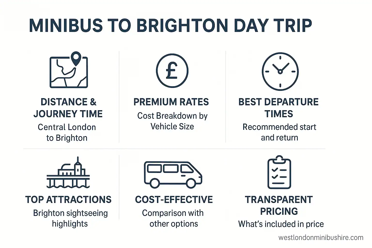 Infographic summary: The Ultimate Stress-Free Minibus to Brighton Day Trip Guide