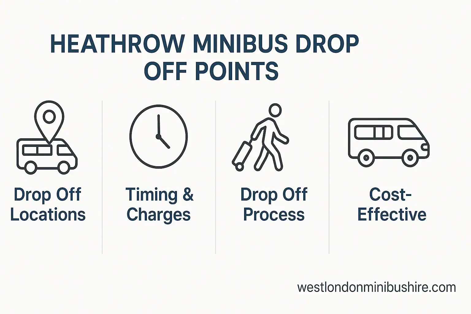 Infographic summary: The Essential Guide to Heathrow Minibus Drop Off Points